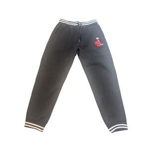 Lacoste x Peanuts Joggers Striped Trim Embroidered Logo‎ Black Sweatpants